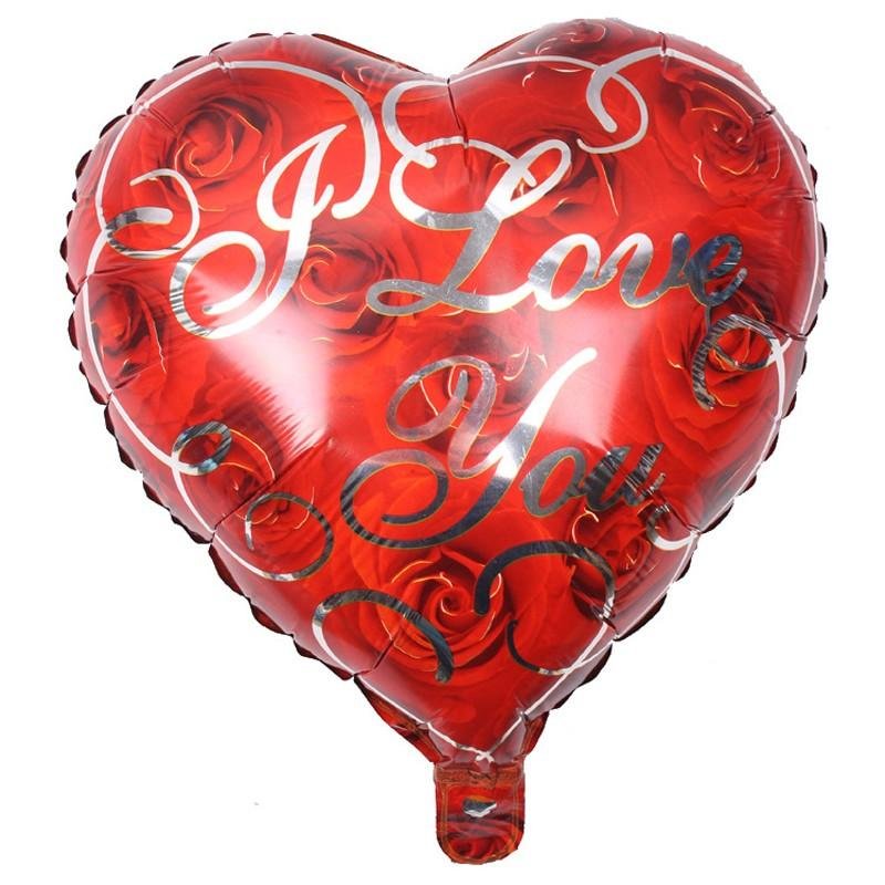 Balon foliowy Serce Kocham Cię Czerwona Róża